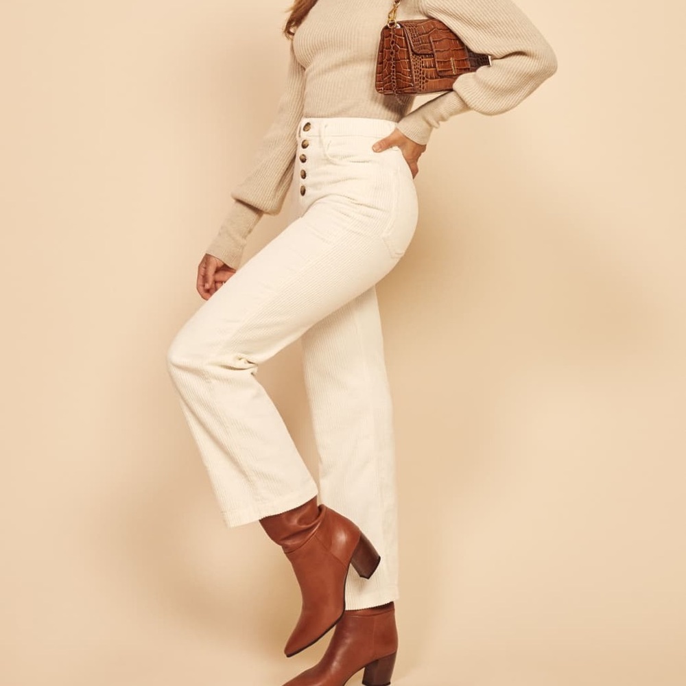Reformation Austin pant in ivory. Size 24.